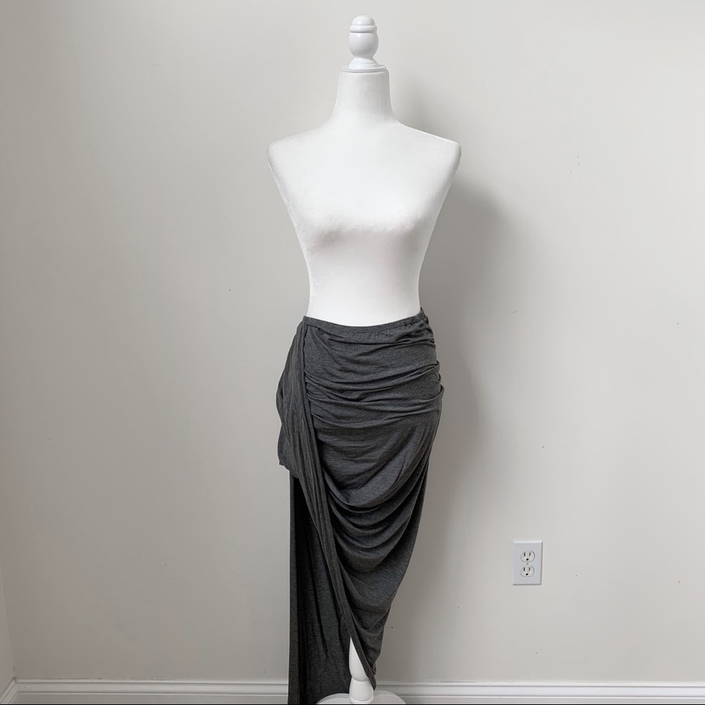Elegant Gray Drape Skirt